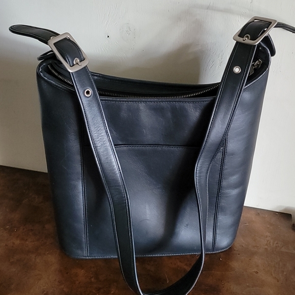 Leather/Suede Shoulder Bag - Picture 7 of 11